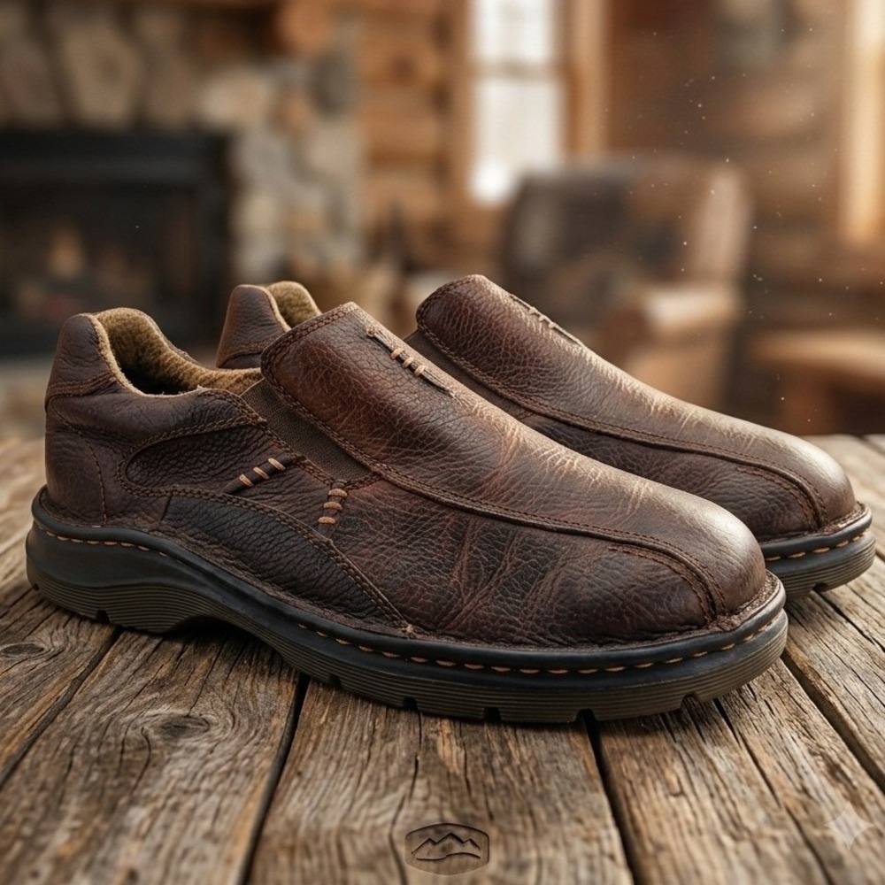 Dr. Martens Mawgan Brown Leather Slip On Loafers Mens 10 AW004 KV 04 O